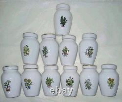 Vintage Set of 11 Gloria Concepts Franklin Mint Porcelain Spice Jars