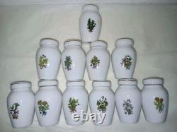 Vintage Set of 11 Gloria Concepts Franklin Mint Porcelain Spice Jars
