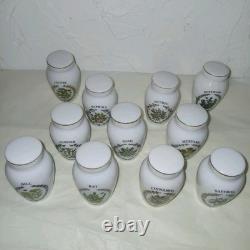 Vintage Set of 11 Gloria Concepts Franklin Mint Porcelain Spice Jars