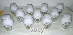 Vintage Set of 11 Gloria Concepts Franklin Mint Porcelain Spice Jars