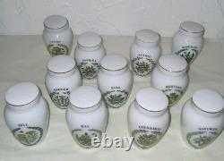 Vintage Set of 11 Gloria Concepts Franklin Mint Porcelain Spice Jars