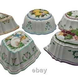 Vintage Set of 5 Franklin Mint Le Cordon Bleu Porcelain Jelly Molds