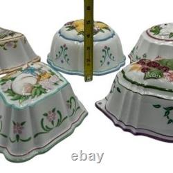Vintage Set of 5 Franklin Mint Le Cordon Bleu Porcelain Jelly Molds