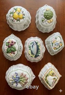 Vintage Set of 7- 1986 Le Cordon Bleu Franklin Mint Wall Hanging Molds New, Cert