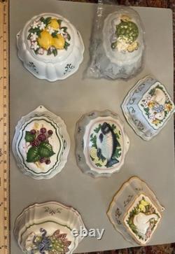 Vintage Set of 7- 1986 Le Cordon Bleu Franklin Mint Wall Hanging Molds New, Cert