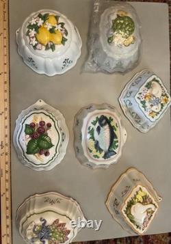 Vintage Set of 7- 1986 Le Cordon Bleu Franklin Mint Wall Hanging Molds New, Cert