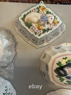 Vintage Set of 7- 1986 Le Cordon Bleu Franklin Mint Wall Hanging Molds New, Cert