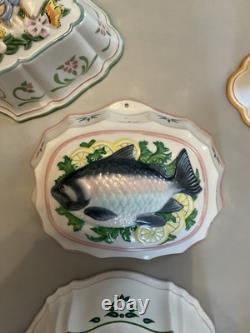 Vintage Set of 7- 1986 Le Cordon Bleu Franklin Mint Wall Hanging Molds New, Cert