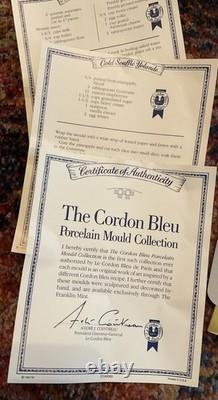Vintage Set of 7- 1986 Le Cordon Bleu Franklin Mint Wall Hanging Molds New, Cert