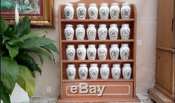 Vintage Spice Rack 24 Porcelain Spice Jars Franklin Mint Gloria Vanderbilt