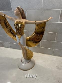 Vintage Sunrise In Gold Franklin Mint Art Sculpture 11 Tall Porcelain