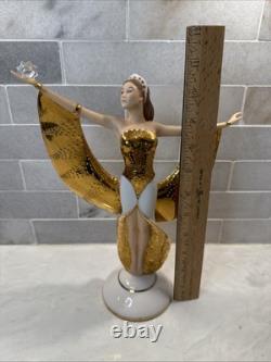 Vintage Sunrise In Gold Franklin Mint Art Sculpture 11 Tall Porcelain