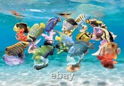 Vintage The Franklin Mint Jeweled Ocean Porcelain Fish Tropical Saltwater 13 Pc