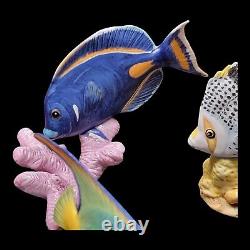 Vintage The Franklin Mint Jeweled Ocean Porcelain Fish Tropical Saltwater 13 Pc