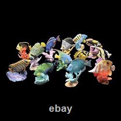 Vintage The Franklin Mint Jeweled Ocean Porcelain Fish Tropical Saltwater 13 Pc