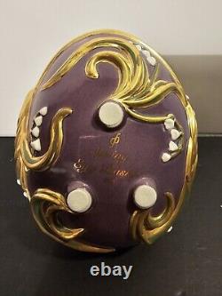 Vintage The Franklin Mint Spring Egg Basket with 9 Fabrege' Design Eggs Withbox