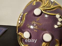 Vintage The Franklin Mint Spring Egg Basket with 9 Fabrege' Design Eggs Withbox