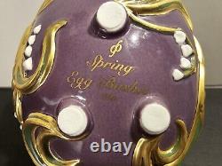 Vintage The Franklin Mint Spring Egg Basket with 9 Fabrege' Design Eggs Withbox