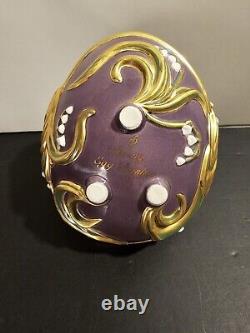 Vintage The Franklin Mint Spring Egg Basket with 9 Fabrege' Design Eggs Withbox