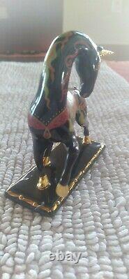 Vintage Unicorn Figurine Black Russian Franklin Mint