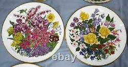 Vtg 1978 Franklin Porcelain FLOWERS OF THE YEAR Plate Set All 12 Months