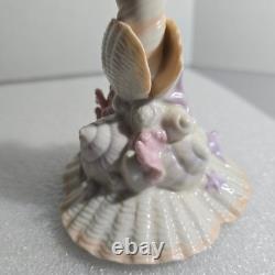 Vtg Franklin Mint Atlantis Candlestick Holders Pair Porcelain Pastel Coastal 80s