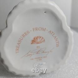 Vtg Franklin Mint Atlantis Candlestick Holders Pair Porcelain Pastel Coastal 80s