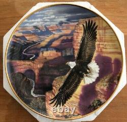 Vtg Franklin Mint Heirloom Lot Of 8 Eagle Collectible Decorative Plates In Boxes