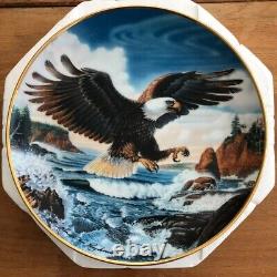 Vtg Franklin Mint Heirloom Lot Of 8 Eagle Collectible Decorative Plates In Boxes