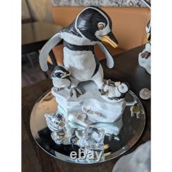 Vtg Franklin Mint Porcelain Penguin Figurine Lot Frosted Ice Decor Display