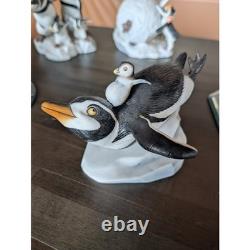 Vtg Franklin Mint Porcelain Penguin Figurine Lot Frosted Ice Decor Display