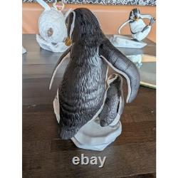 Vtg Franklin Mint Porcelain Penguin Figurine Lot Frosted Ice Decor Display