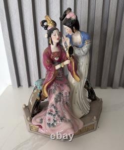 Vtg Franklin Mint Porcelain Statuette Sisters Of Spring By Caroline Young