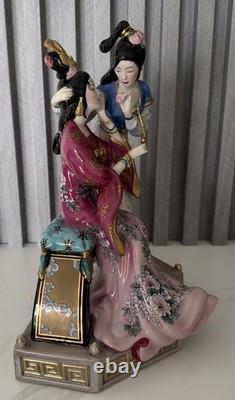 Vtg Franklin Mint Porcelain Statuette Sisters Of Spring By Caroline Young