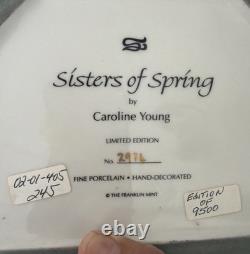 Vtg Franklin Mint Porcelain Statuette Sisters Of Spring By Caroline Young