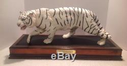 Vtg Franklin Mint Tiger White Majesty Porcelain Sculpture Ltd Edition Base