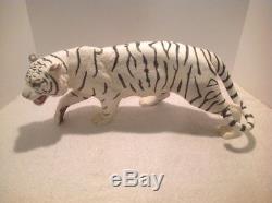 Vtg Franklin Mint Tiger White Majesty Porcelain Sculpture Ltd Edition Base