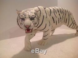 Vtg Franklin Mint Tiger White Majesty Porcelain Sculpture Ltd Edition Base