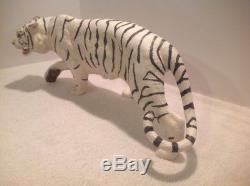 Vtg Franklin Mint Tiger White Majesty Porcelain Sculpture Ltd Edition Base