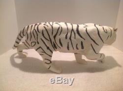 Vtg Franklin Mint Tiger White Majesty Porcelain Sculpture Ltd Edition Base