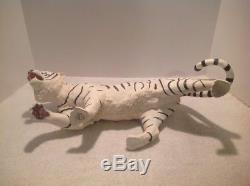 Vtg Franklin Mint Tiger White Majesty Porcelain Sculpture Ltd Edition Base