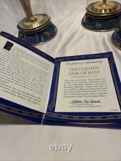 Vtg Franklin Mint Treasures of Ancient Egypt Glass Dome Lot Of 4 with COA Booklet