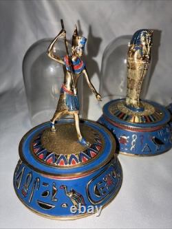 Vtg Franklin Mint Treasures of Ancient Egypt Glass Dome Lot Of 4 with COA Booklet