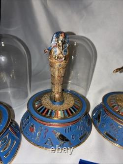 Vtg Franklin Mint Treasures of Ancient Egypt Glass Dome Lot Of 4 with COA Booklet