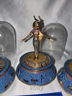 Vtg Franklin Mint Treasures of Ancient Egypt Glass Dome Lot Of 4 with COA Booklet