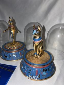 Vtg Franklin Mint Treasures of Ancient Egypt Glass Dome Lot Of 4 with COA Booklet