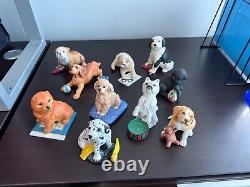 Vtg Lot Franklin Mint Porcelain World of Puppies Dog FigurinesTEN Total 1987