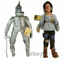 Vtg TWO Franklin Heirloom Dolls Wizard Of Oz TIN MAN & SCARECROW 22 withFLAW