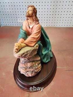 Vtg The Franklin Mint Agony In The Garden Hand Painted Jesus Praying Figurine