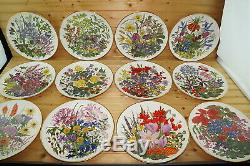 Wedgwood Franklin Mint The Royal Horticultural Society 12 MONTHS Dinner Plates